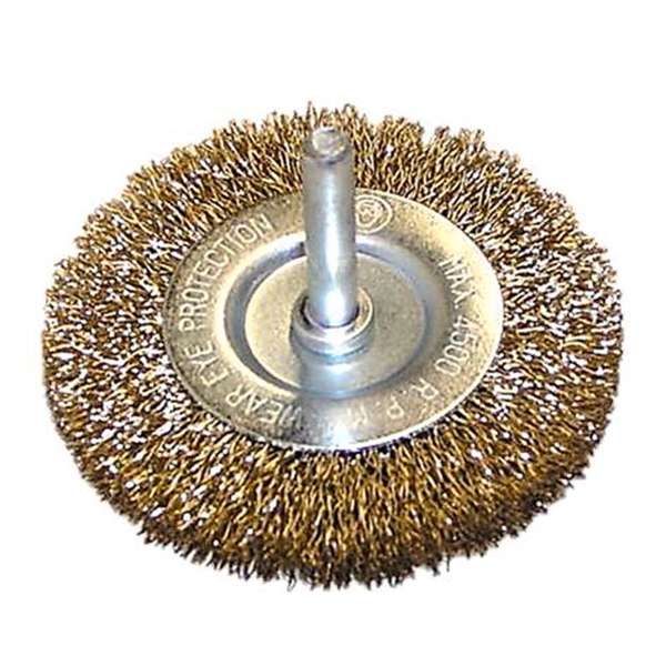 Josco Wheel Wire Spindle Crimped Brush 50mm