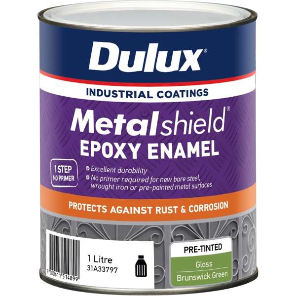 Dulux 1L Metalshield Epoxy Enamel Gloss Paint Brunswick Green