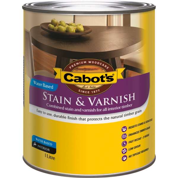 Cabot's 1L Water Based Stain And Varnish