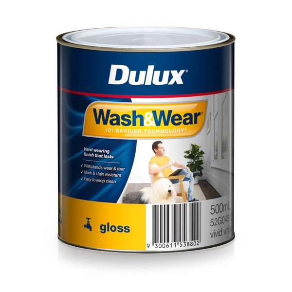 Dulux Wash & Wear Interior Gloss Vivid White 500mL