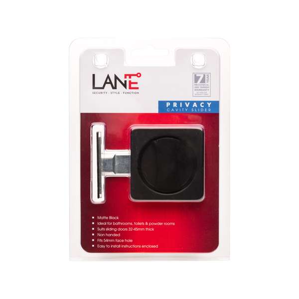 Lane Cavity Door Slider Privacy Square Matte Black