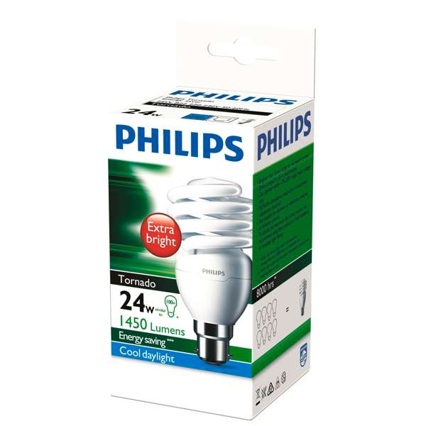 Philips Tornado Globe CFL 24W BC Cool Daylight