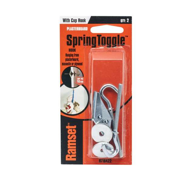 Ramset SpringToggle With Cup Hook 10kg - 2 Pack