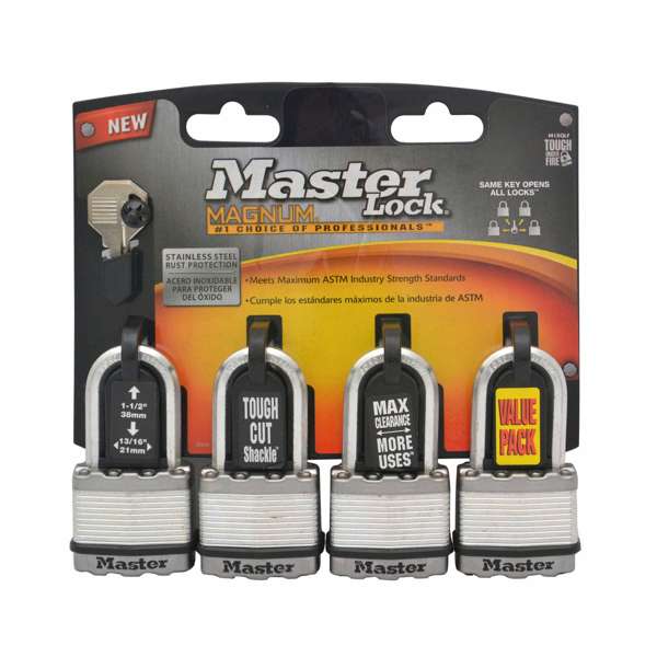 Master Lock Magnum Laminated Padlocks 45mm - 4 Pack