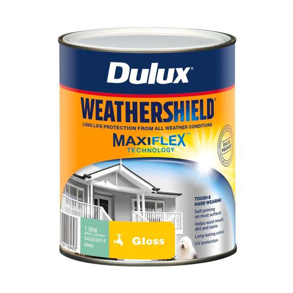 Dulux 1L Deep Gloss Weathershield Exterior Paint