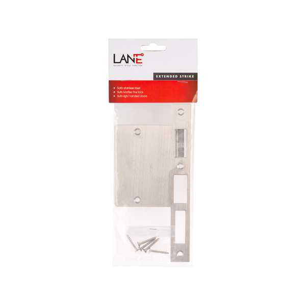 Lane Extended Strike Mortise Plus Right Satin Stainless Steel