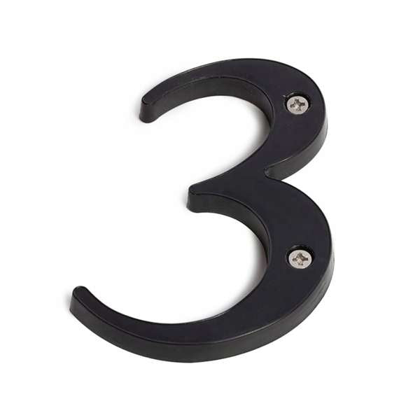 Sandleford 85mm Black Plastic House Number 3