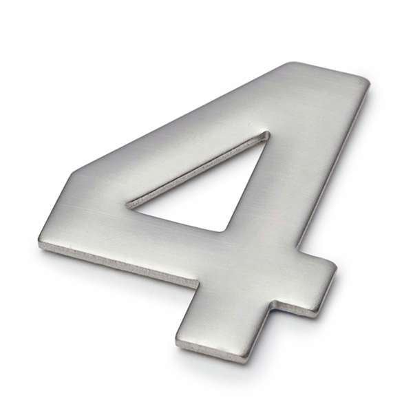 Sandleford 50mm Mode Stainless Steel Self Adhesive House Number 4