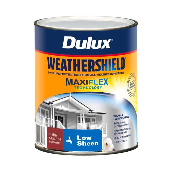 Dulux 1L Indian Red Low Sheen Weathershield Exterior Paint