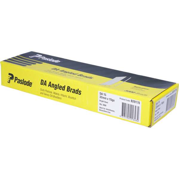 Paslode 32mm Bright DA Angle Brad Nails - 3000 Pack