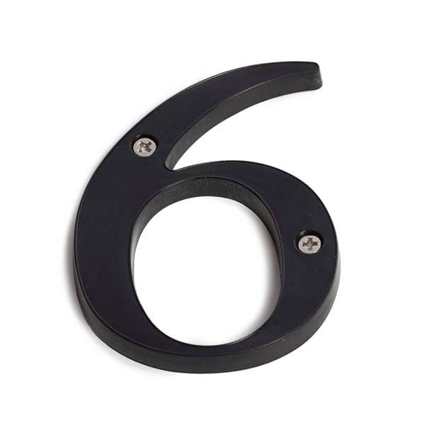 Sandleford 85mm Black Plastic House Number 6