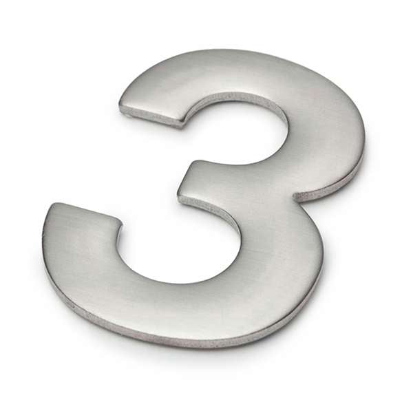 Sandleford 50mm Mode Stainless Steel Self Adhesive House Number 3