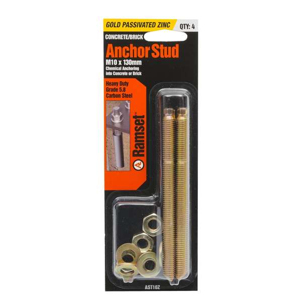 Ramset Anchor Stud M10 x 130mm ZP (4pk)