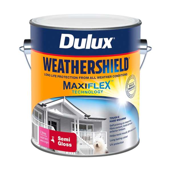 Dulux 2L Extra Bright Semi Gloss Weathershield Exterior Paint