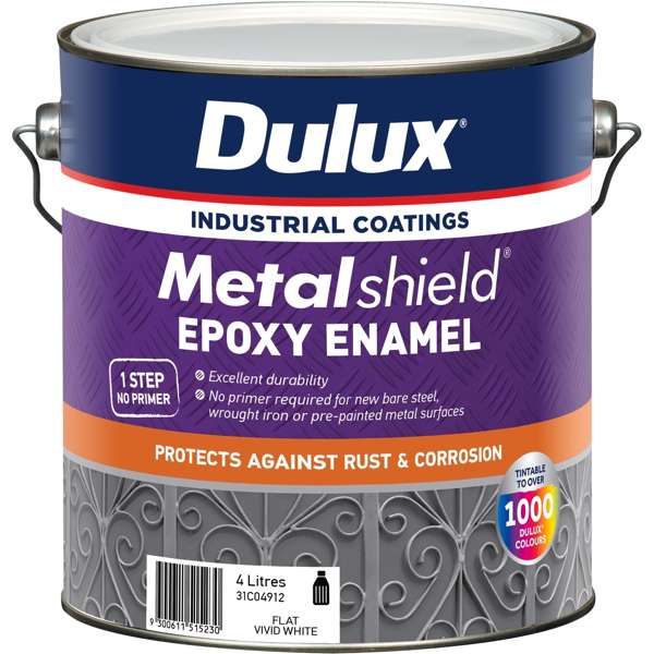 Dulux 4L Metalshield Epoxy Enamel Flat White