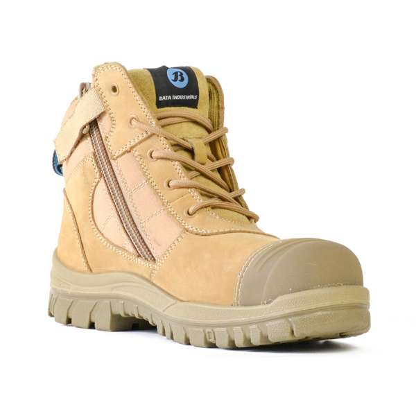 Bata Zippy Zip Sided Safety Boot Wheat