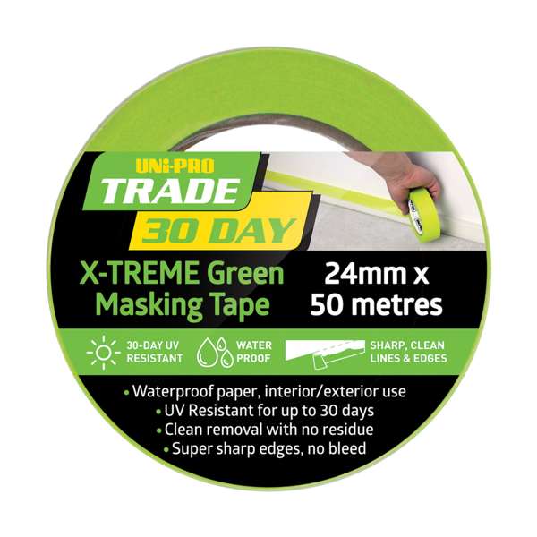 Uni-Pro Trade 30 Day X-TREME Green Masking Tape 50m