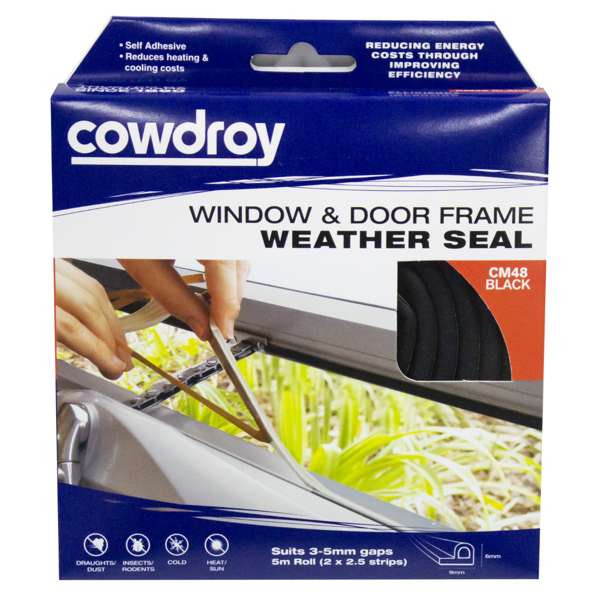 Cowdroy Hollow Rubber Window & Door Weather Seal 6 x 9mm CM48